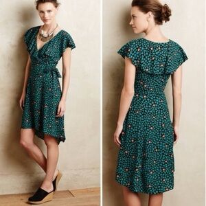 Anthropologie HD in Paris Asymmetrical Dress in Teal and Black